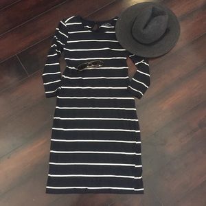 Chelsea & Theodore Striped Tube Pima Cotton Modal Blend Dress Casual Min…